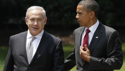 
              FILE - In this July 6, 2010, file photo, President Barack Obama, right, talks with Israeli Prime Minister Benjamin Netanyahu as they walk to Netanyahu